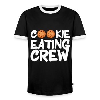 Cuisson Jeu de mots Cuire Cuisinier Chef Boulanger - T-shirt contrasté Homme - noir/blanc - Devant - AI Model Female 172 light (172cm) & AI Model Male 178 light (178cm)