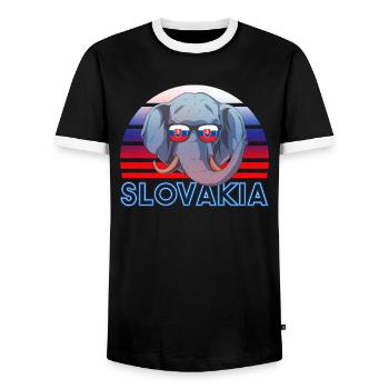 Slovakia - Men's Ringer Shirt - black/white - Front - AI Model Female 172 light (172cm) & AI Model Male 178 light (178cm)