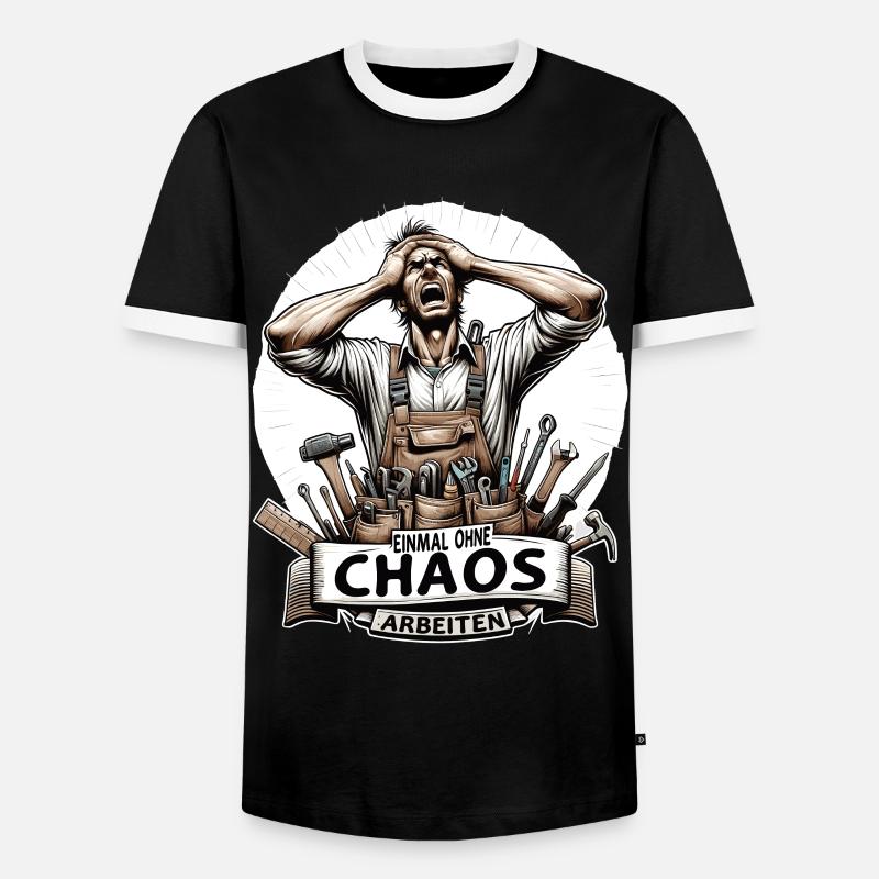Handwerker Einmal ohne Chaos Arbeiten - Männer Kontrast-T-Shirt - Schwarz/Weiß