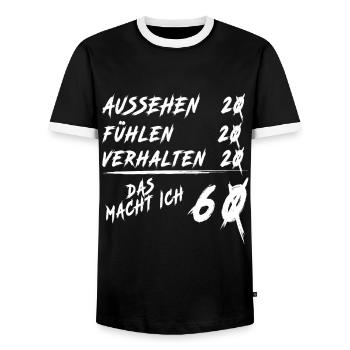 60er Geburtstag Spruch | 60. Geburtstag - Männer Kontrast-T-Shirt - Schwarz/Weiß - Vorne - AI Model Female 172 light (172cm) & AI Model Male 178 light (178cm)