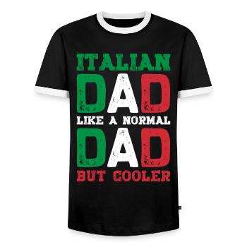 Papa italien Italie drapeau cadeaux pour les hommes fête des pères - T-shirt contrasté Homme - noir/blanc - Devant - AI Model Female 172 light (172cm) & AI Model Male 178 light (178cm)