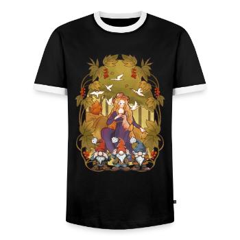 Forest Dwellers Fairy Tale Character Children Fairy Tale Dwarfs - Men's Ringer Shirt - black/white - Front - AI Model Female 172 light (172cm) & AI Model Male 178 light (178cm)