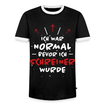 Schreiner Spruch Beruf Lustiges Schreiner Geschenk - Männer Kontrast-T-Shirt - Schwarz/Weiß - Vorne - AI Model Female 172 light (172cm) & AI Model Male 178 light (178cm)