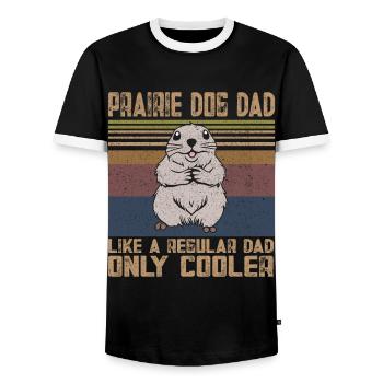 Funny Prairie - Chien amant drôle de rongeur - T-shirt contrasté Homme - noir/blanc - Devant - AI Model Female 172 light (172cm) & AI Model Male 178 light (178cm)