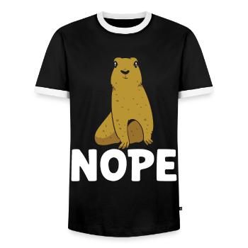 Funny Prairie - Chien amant drôle de rongeur - T-shirt contrasté Homme - noir/blanc - Devant - AI Model Female 172 light (172cm) & AI Model Male 178 light (178cm)