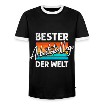 Abschied Bester Arbeitskollege der Welt - Männer Kontrast-T-Shirt - Schwarz/Weiß - Vorne - AI Model Female 172 light (172cm) & AI Model Male 178 light (178cm)