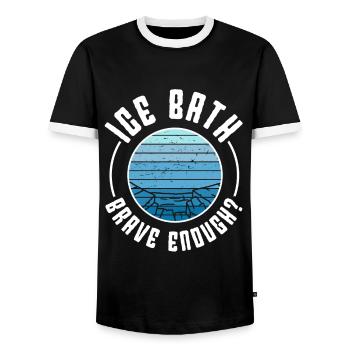 Ice Water Ice Bath Brave Enough Gift Idea - Männer Kontrast-T-Shirt - Schwarz/Weiß - Vorne - AI Model Female 172 light (172cm) & AI Model Male 178 light (178cm)