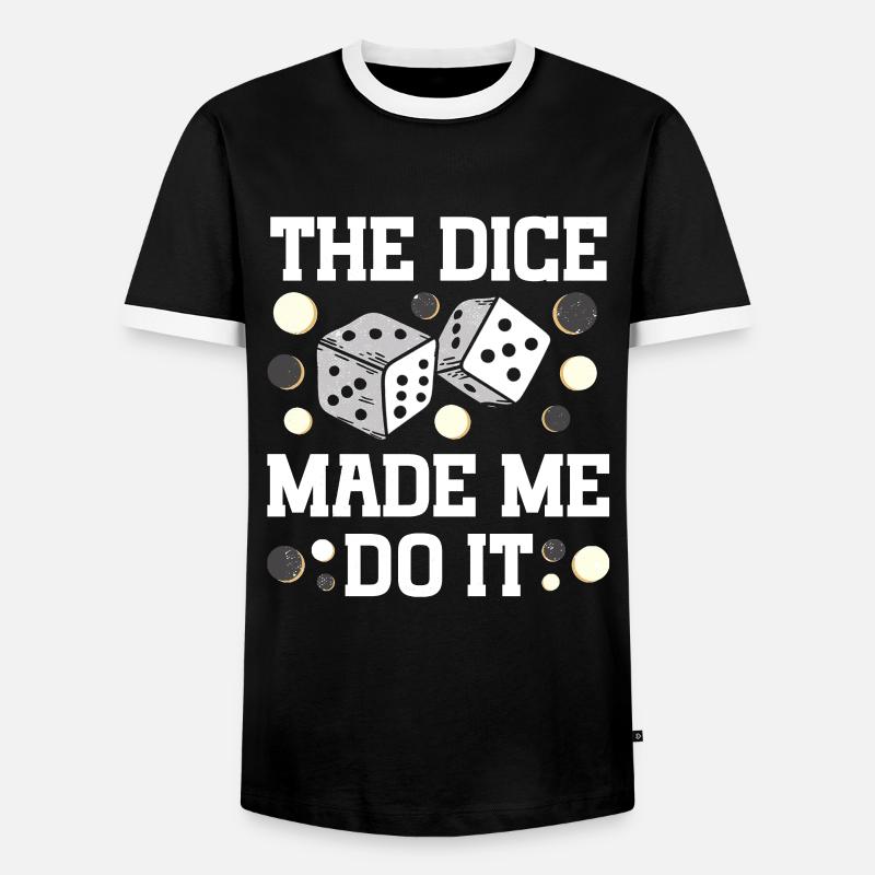 Board Game Funny Backgammon - Men's Ringer Shirt - black/white
