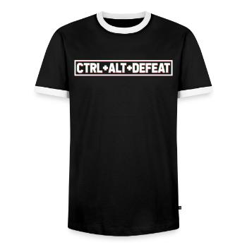 Gamer Gaming Raccourcis clavier Ctrl Alt Défaite - T-shirt contrasté Homme - noir/blanc - Devant - AI Model Female 172 light (172cm) & AI Model Male 178 light (178cm)