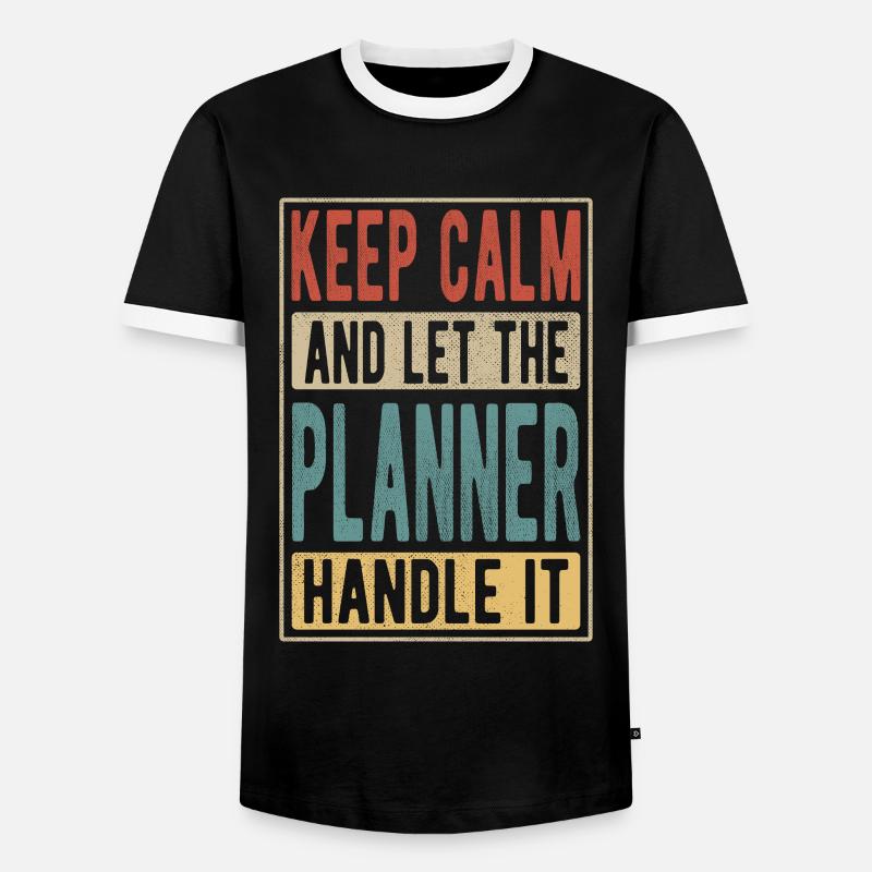 Planner Retro Gift - Men's Ringer Shirt - black/white