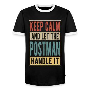 Postbote Retro Geschenk - Männer Kontrast-T-Shirt - Schwarz/Weiß - Vorne - AI Model Female 172 light (172cm) & AI Model Male 178 light (178cm)