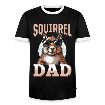 Funny Squirrel Animal Squirrel Dad - Men's Ringer Shirt - black/white - Front - AI Model Female 172 light (172cm) & AI Model Male 178 light (178cm)