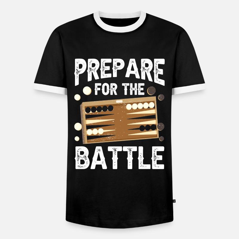 Brettspiel Lustiges Backgammon - Männer Kontrast-T-Shirt - Schwarz/Weiß