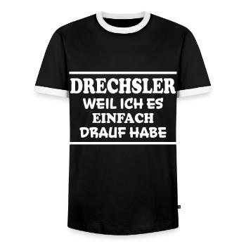 Drechsler Spruch Job Lustiges Drechsler Geschenk - Männer Kontrast-T-Shirt - Schwarz/Weiß - Vorne - AI Model Female 172 light (172cm) & AI Model Male 178 light (178cm)