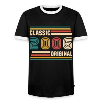 Né 2006 classique Vintage cadeau d’anniversaire - T-shirt contrasté Homme - noir/blanc - Devant - AI Model Female 172 light (172cm) & AI Model Male 178 light (178cm)