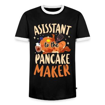 Pancake Lover Kids Assistant To - Männer Kontrast-T-Shirt - Schwarz/Weiß - Vorne - AI Model Female 172 light (172cm) & AI Model Male 178 light (178cm)