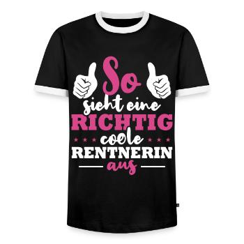 Voilà à quoi ressemble un retraité vraiment cool - T-shirt contrasté Homme - noir/blanc - Devant - AI Model Female 172 light (172cm) & AI Model Male 178 light (178cm)