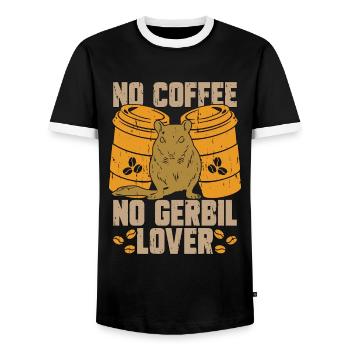 Gerbil Lover No Coffee No Racing Rat Coffee Lover - Men's Ringer Shirt - black/white - Front - AI Model Female 172 light (172cm) & AI Model Male 178 light (178cm)