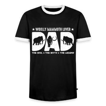 Woolly Mammoth Lover Dad The Idol The Elephant - Männer Kontrast-T-Shirt - Schwarz/Weiß - Vorne - AI Model Female 172 light (172cm) & AI Model Male 178 light (178cm)
