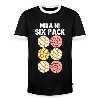 Concha Pan Dulce Y Chisme Mexikanische - Männer Kontrast-T-Shirt - Schwarz/Weiß - Vorne - AI Model Female 172 light (172cm) & AI Model Male 178 light (178cm)