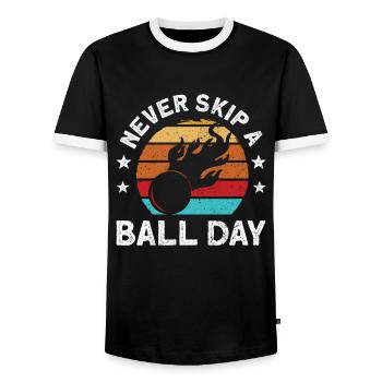 Ballon Dodgeball Hexagon Pit Sports Gaga - T-shirt contrasté Homme - noir/blanc - Devant - AI Model Female 172 light (172cm) & AI Model Male 178 light (178cm)
