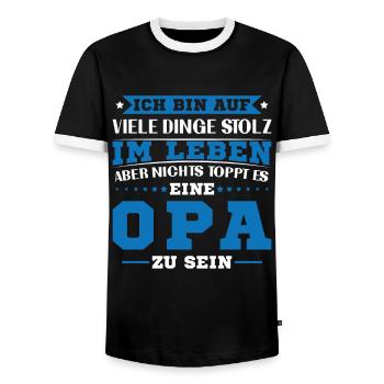 Nothing beats being a grandpa - Men's Ringer Shirt - black/white - Front - AI Model Female 172 light (172cm) & AI Model Male 178 light (178cm)