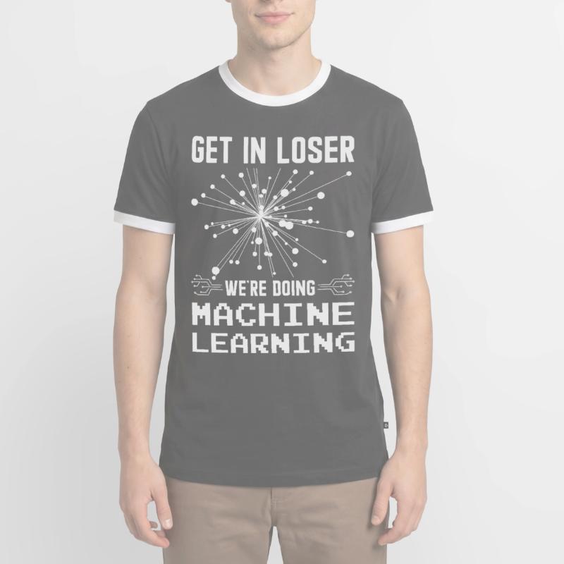 Machine Learning Algorithms AI Data Analyst Men's Ringer Shirt