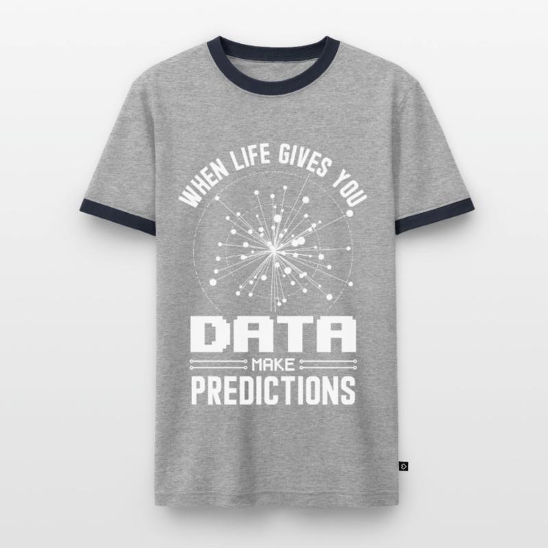 Machine Learning Algorithmen KI Datenanalyst Männer Kontrast-T-Shirt