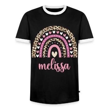 Melissa Regenbogen Name Geburtstag Melissa - Männer Kontrast-T-Shirt - Schwarz/Weiß - Vorne - AI Model Female 172 light (172cm) & AI Model Male 178 light (178cm)