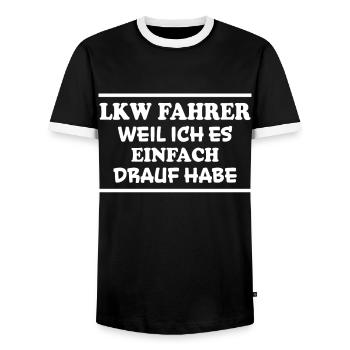 LKW Fahrer Spruch Job Lustiges LKW Fahrer Geschenk - Männer Kontrast-T-Shirt - Schwarz/Weiß - Vorne - AI Model Female 172 light (172cm) & AI Model Male 178 light (178cm)