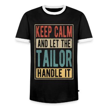 Tailor Retro Gift - Men's Ringer Shirt - black/white - Front - AI Model Female 172 light (172cm) & AI Model Male 178 light (178cm)