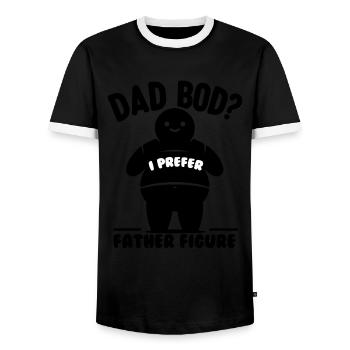 Fête des pères Papa Bod ? Je préfère la figure paternelle Papa - T-shirt contrasté Homme - noir/blanc - Devant - AI Model Female 172 light (172cm) & AI Model Male 178 light (178cm)