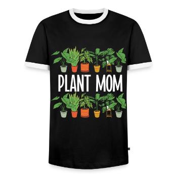 Plante Mère Mère Jardin Plantes Fleur - T-shirt contrasté Homme - noir/blanc - Devant - AI Model Female 172 light (172cm) & AI Model Male 178 light (178cm)