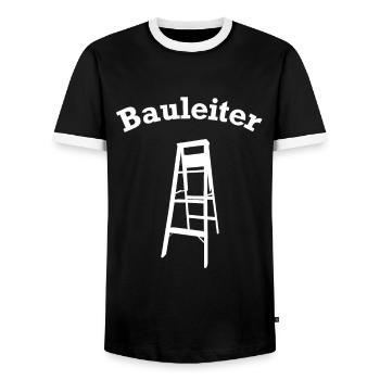 Drôle de directeur de la construction Accessoires de chantier - T-shirt contrasté Homme - noir/blanc - Devant - AI Model Female 172 light (172cm) & AI Model Male 178 light (178cm)