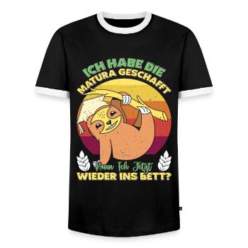 Maturanten Habe die Matura Geschafft Lustiges - Männer Kontrast-T-Shirt - Schwarz/Weiß - Vorne - AI Model Female 172 light (172cm) & AI Model Male 178 light (178cm)