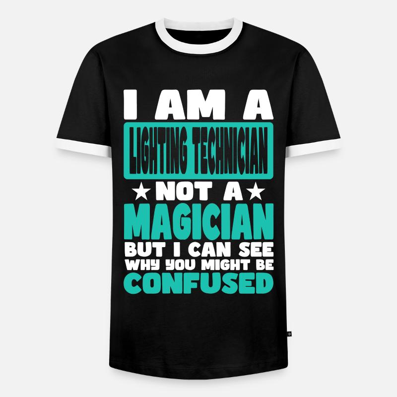 Lighting Technician - Men's Ringer Shirt - black/white