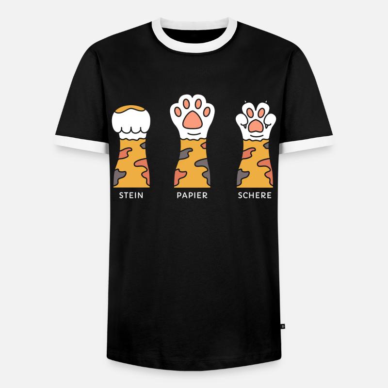 Stein Papier Schere - Männer Kontrast-T-Shirt - Schwarz/Weiß