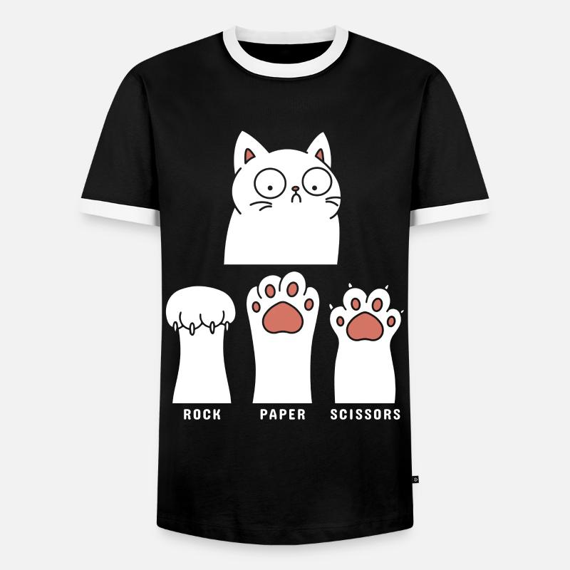 Rock Paper Scissors - Männer Kontrast-T-Shirt - Schwarz/Weiß