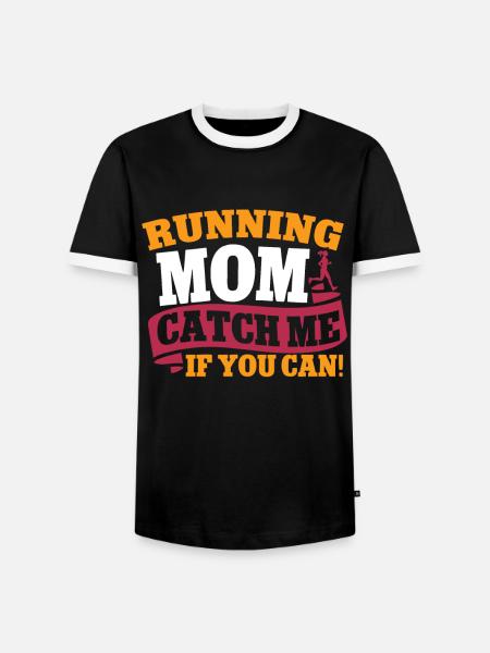 Running Mom Marathon Runner Jogging - T-shirt contrasté Homme - noir/blanc