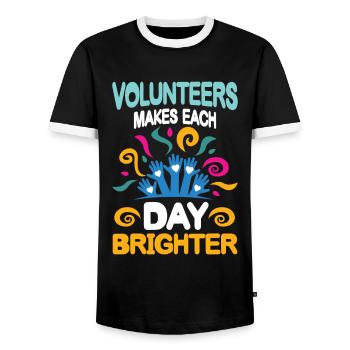 Volunteers Makes Each Day Brighter - Männer Kontrast-T-Shirt - Schwarz/Weiß - Vorne - AI Model Female 172 light (172cm) & AI Model Male 178 light (178cm)
