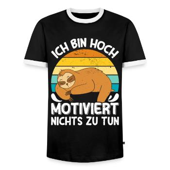 Fauler Kollege Bin Hoch Motiviert Nichts zu Tun - Männer Kontrast-T-Shirt - Schwarz/Weiß - Vorne - AI Model Female 172 light (172cm) & AI Model Male 178 light (178cm)
