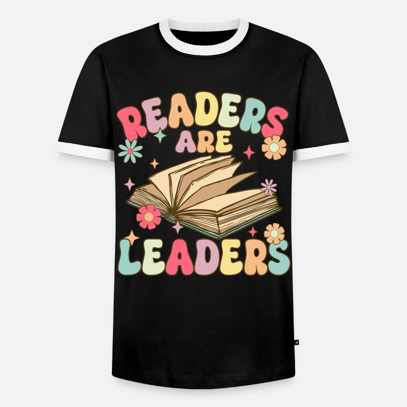 Groovy Book Reader Buch lesen - Männer Kontrast-T-Shirt - Schwarz/Weiß