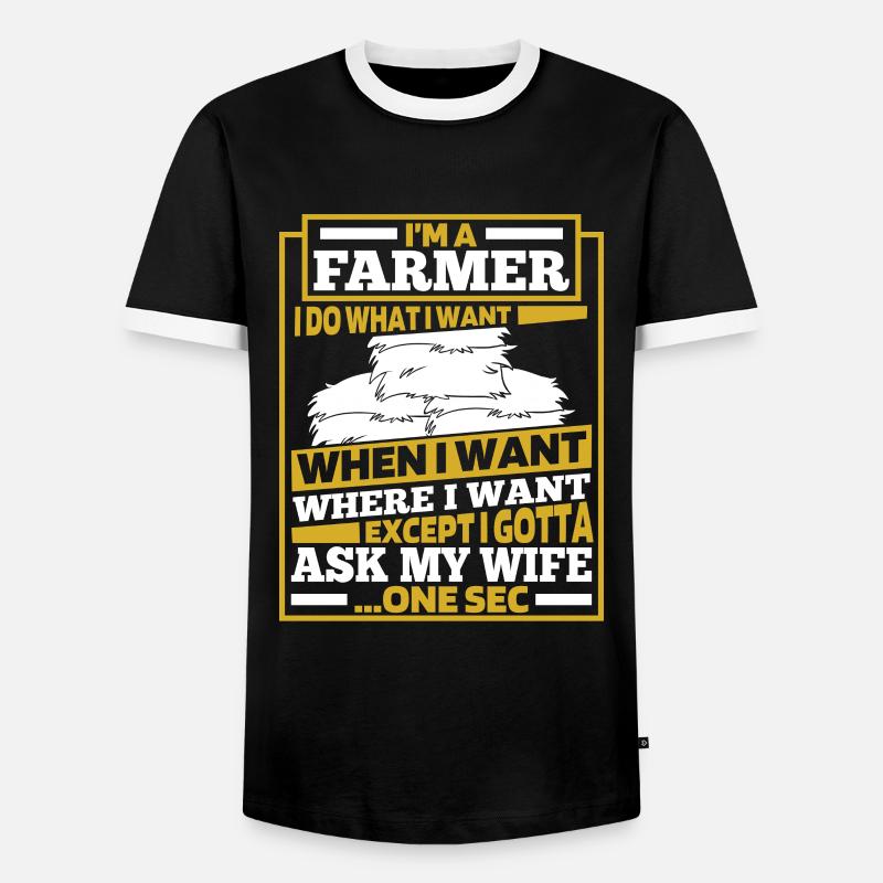 Farmer Farmer - Men's Ringer Shirt - black/white