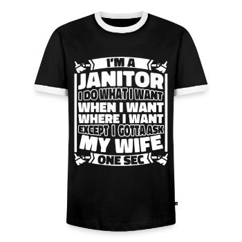 Gardien - T-shirt contrasté Homme - noir/blanc - Devant - AI Model Female 172 light (172cm) & AI Model Male 178 light (178cm)