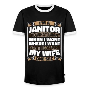 Gardien - T-shirt contrasté Homme - noir/blanc - Devant - AI Model Female 172 light (172cm) & AI Model Male 178 light (178cm)