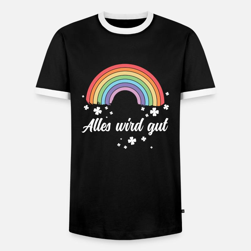 Regenbogen - Alles wird gut! - Männer Kontrast-T-Shirt - Schwarz/Weiß