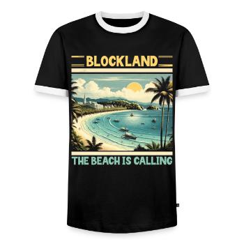 Boracay Philippines Vacances d’été Boaracay Beach - T-shirt contrasté Homme - noir/blanc - Devant - AI Model Female 172 light (172cm) & AI Model Male 178 light (178cm)