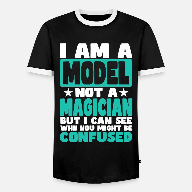 Model - Men's Ringer Shirt - black/white