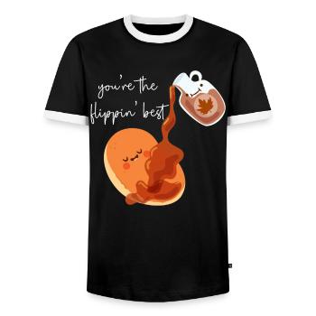 Les enfants amateurs de crêpes vous êtes le - T-shirt contrasté Homme - noir/blanc - Devant - AI Model Female 172 light (172cm) & AI Model Male 178 light (178cm)