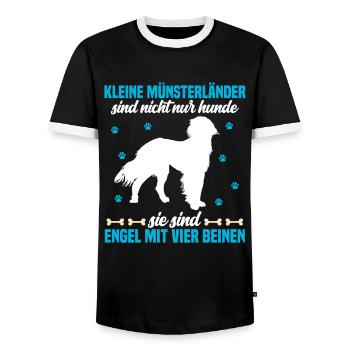 Le petit Münsterlander n’est pas qu’un chien - T-shirt contrasté Homme - noir/blanc - Devant - AI Model Female 172 light (172cm) & AI Model Male 178 light (178cm)